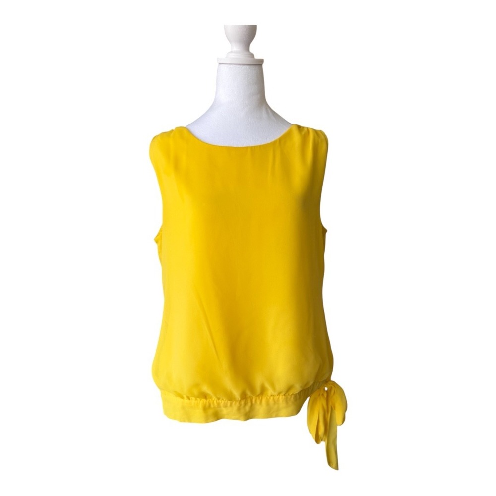 Banana Republic Bright Yellow Sleeveless Tie-Hem Blouse